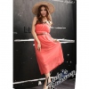 Amanda49 High Elastic Waist Design Red Chiffon Sleeveless Dress