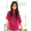 Amanda49 Off-Shoulder Tighting Sleeves Red Cotton with Pearl Half Sleeves Blouse--Women's Blouses