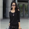 Amanda49 New Arrival Korea Fashion Stylish Off-Shoulder Design Long Sleeve T-Shirt