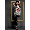 Amanda49 Fashionable Cotton Slip Short Sleeves Long Blouse--Women's Blouses