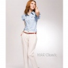 Amanda49 Special Design Cotton Denim Blue Spring / Summer Blouse--Women's Blouses