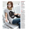 Amanda49 Embellished Paillette Heart Grey Cotton Short Sleeves Blouse--Women's Blouses