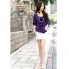 Amanda49 Elegance and Stylish Waves Shape Design Chiffon Middle Sleeve Blouse