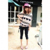 Amanda49 Sweet and Loose Heart Patterns Pink Cotton+Polyster Bat Sleeve Blouse