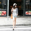 Amanda49 Stylish and Cool Stripe Patterns Bat Sleeve T-Shirt