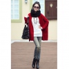 Amanda49 Stylish and Comfortable Leopard Embellished Shoulder Long Blouse