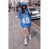 Amanda49 New Arrival Letter Printing Bat-wing Sleeve Loose Hooded T-shirt