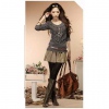 Amanda49 New Arrival Crumple Sleeve Diamond Decorated Blouae