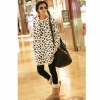 Amanda49 Hot Sale Leopard Round Collar and Long Sleeves Blouse For Female