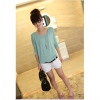 Amanda49 New Arrival Simple Design Round Neckline Three Quarter Sleeve Blouse