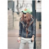 Amanda49 Comfortable Double-Zipper Long Sleeves Layered Cotton Blouse For Women