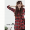 Amanda49 Hot Sale Free Size Long Sleeve Plaid Shirt