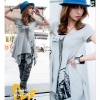 Amanda49 Beautiful Cotton Material Spring / Summer Grey Blouse For Women