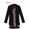 Amanda49 OL Style Formal Brown Cotton + Fiber Long Sleeve Blouse with Belt for Women