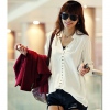 Amanda49 Fashion White Long Sleeve Shirt For Grils / Women