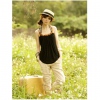 Amanda49 Laconic and Comfortable Black Short Sleeveless Blouse--Women's Blouses