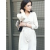 Amanda49 Gentlewomanly Cotton White Spring / Summer Blouse--Women's Blouses