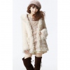 Amanda49 Korea Fashion Stylish and Warm Lace and Tassel Embellished Hem Long Sleeve Coat