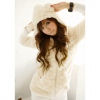 Amanda49 Specially Hat Collar Design High Elastic Apricot Woolen Long Coat--Women's Coats