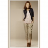 Amanda49 Delicate Round Neckline Design Black Cotton Half Sleeve Coat--Women's Coats
