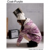 Amanda49 Knitting Material+Polyester Inner Lining+Velvet Purple Long Coat--Women's Coats