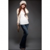 Amanda49 Velvet Korea Apricot Button Design Long Sleeves Coat--Women's Coats