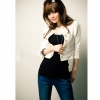 Amanda49 Fashionable and Elegance Double-Breasted Three Quarter Sleeve Coat