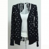Amanda49 Slim and Elegant V-Neck Heart Patterns Long Sleeves Coat For Women