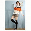 Amanda49 Popular Stripes Bat-Wing Quarter Sleeves Cotton Coat For Women