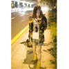 Amanda49 New Arrival Korea Fashion Retro Style Yellow Zipper Long Sleeve Coat