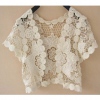 Amanda49 Elegance Knit Flower Short Sleeve Waistcoat