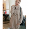 Amanda49 Korea Style Patterns Long Sleeves Dismountable Fleeces Coat For Women