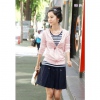 Amanda49 Cotton Zipper Designed Pink Long Sleeves Coat--Women's Coats