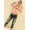 Amanda49 Slim and Comfortable Lapel Pocket Embellished Long Sleeves Cotton Coat For Women