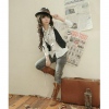 Amanda49 Fashionable and Cute Deep V-Neck Black Sleeveless Waistcoat For Women