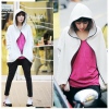 Amanda49 Concise School Style Zipper Irregularity Hem Long Sleeves Cotton Coat For Women