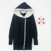 Amanda49 Concise Cross Collar Zipper Side Long Sleeves Fleece Coat For Women