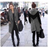 Amanda49 Fashionable Two Wears Design V-Neck Single-Breasted Double Pocket Sleeveless Fleeces Hood Coat For Women