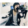 Amanda49 Korea Style V-Neck Series Ghost Patterns Long Sleeves Knitting Coat For Women