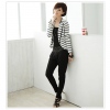 Amanda49 Fashion and Unique Style Strips Pattern and Button Decorated Coat For Female