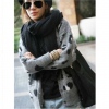 Amanda49 Fashionable V-Neck Double Pocket Leopard Grey Long Sleeves Coat For Women