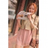 Amanda49 Elegant and High-Class Dismountable Double-Breasted Beige Long Sleeves Coat For Women