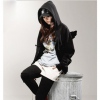 Amanda49 Korea Style Cute and Concise Stereo Angle Wing Embellished Zipper Long SleevesCoat For Women