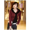 Amanda49 Stylish Scarf Collar Single-Breasted Long Sleeves Cotton Coat For Women