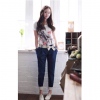 Amanda49 Lovely Pencil Style Cotton Blend Fabric Long Trousers For Women