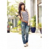 Amanda49 Mix-Matched Mill White Classic Straight Jeans