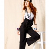Amanda49 Exquisite Black Cotton Braces Jumpsuits For Women