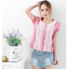 Amanda49 Fashionable Rivets Embellished Broken Style Frills Short Jeans For Women