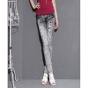 Amanda49 Fashionable and Slim Rhinestone Embellished Ripped Jeans