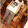 Amanda49 Slim Grid Style Cotton Blend Short Trousers For Women